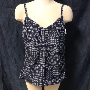 Navy patterned swim top- Kona Sol W18